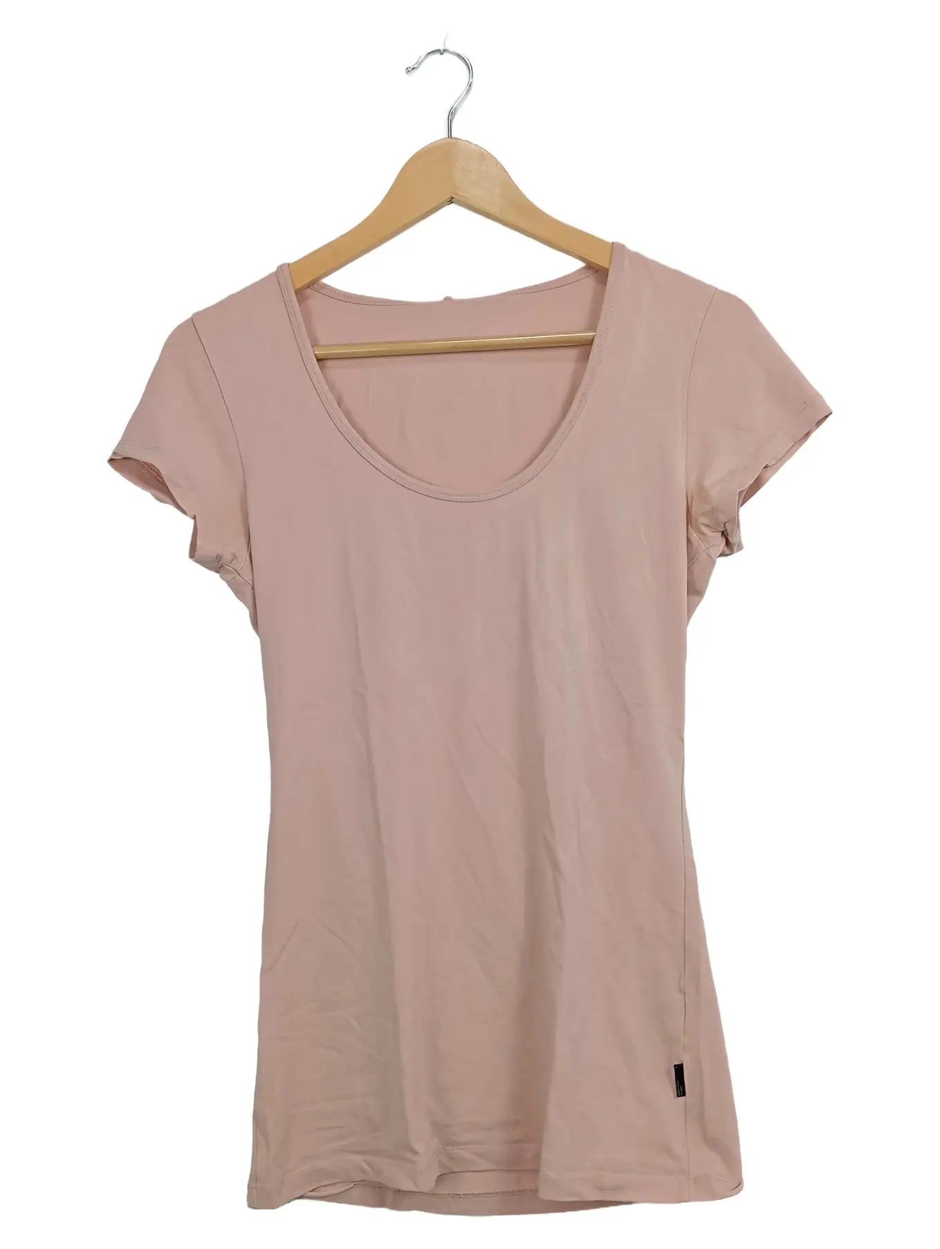 ONLY Damen T-Shirt Basic Rosa Gr. 38/M Kurzarm Baumwolle Elasthan
