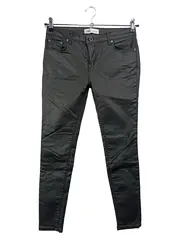 Vorschaubild 1 von Damen Jeans Bootcut Schwarz Gr. 36/S Elegant Modern Coated Look