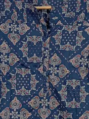 Vorschaubild 3 von Damen Bluse Bohemian Paisley Muster Blau Baumwolle Gr. S/36