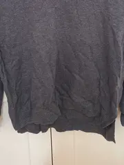 Vorschaubild 4 von Damen Pullover V-Ausschnitt Grau Gr. 36/S Merino Wolle Rippstrick