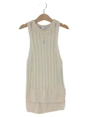 Vorschaubild 1 von Damen Pullunder Gr. 34/XS Beige Strick Lochmuster Ärmellos