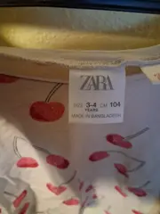 Vorschaubild 3 von Langarmshirt Mädchen Gr. 104 Beige Kirschenmuster Langarm