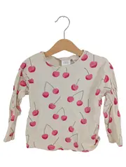 Vorschaubild 1 von Langarmshirt Mädchen Gr. 104 Beige Kirschenmuster Langarm