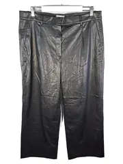 Vorschaubild 1 von Damen Kunstleder Hose Schwarz Größe 46 Business Stoffhose