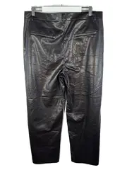 Vorschaubild 2 von Damen Kunstleder Hose Schwarz Größe 46 Business Stoffhose