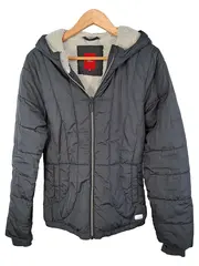 Vorschaubild 1 von Steppjacke Kinder Gr. 176 Grau Kapuze Sherpa-Futter XL