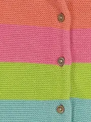 Vorschaubild 3 von Mädchen Strickjacke Gr. 104 Bunt Gestreift Langarm Baumwolle Cardigan