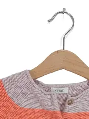 Vorschaubild 2 von Mädchen Strickjacke Gr. 104 Bunt Gestreift Langarm Baumwolle Cardigan