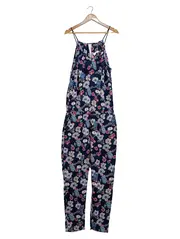 Vorschaubild 1 von Damen Jumpsuit Gr. 40 L Blau Floral Viskose Casual