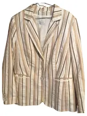 Vorschaubild 1 von Damen Blazer Gr. 46/3XL Beige Gestreift Klassisch