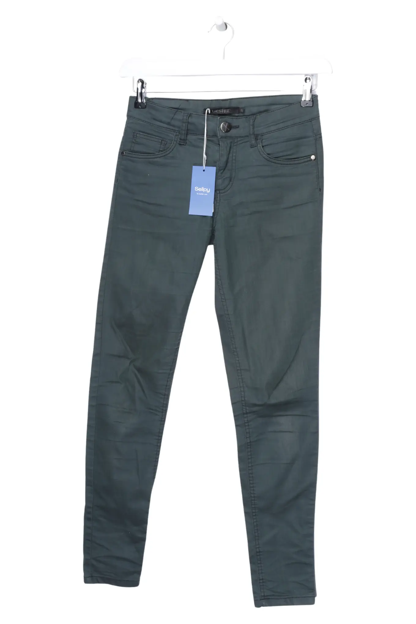 GESTUZ Damen Jeans Skinny Fit Grün Gr. 38/M Casual Baumwolle Hose