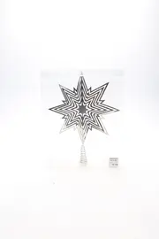 Vorschaubild 2 von Weihnachtsstern Baumspitze Stern Silber Metall 29cm Weihnachtsdeko