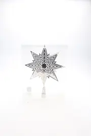 Vorschaubild 1 von Weihnachtsstern Baumspitze Stern Silber Metall 29cm Weihnachtsdeko