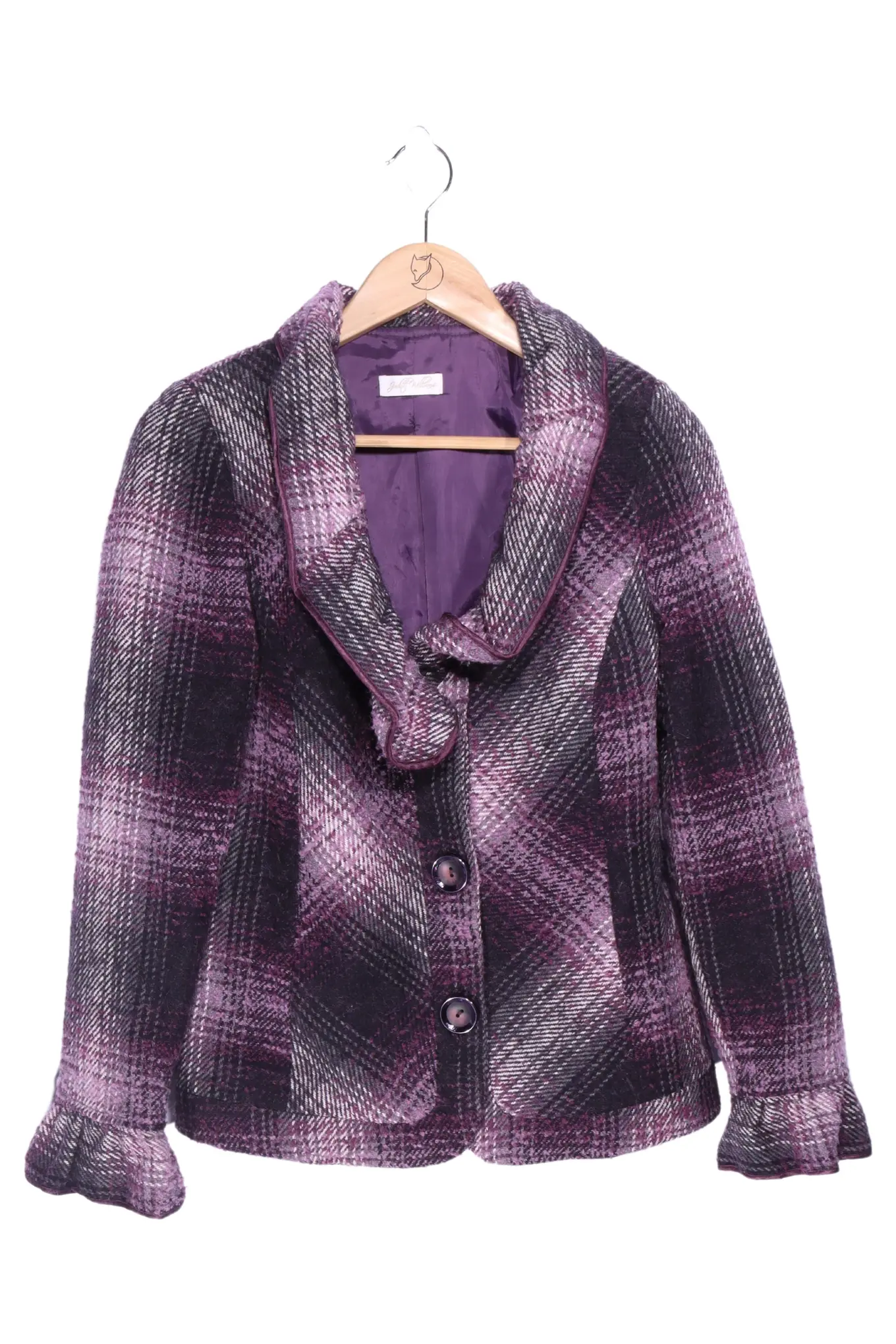 JUDITH WILLIAMS Damen Blazer 36/S Lila Kariert Elegant Business