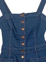 Vorschaubild 3 von Damen Jeanskleid Gr. 32 Blau Casual Midikleid Baumwolle