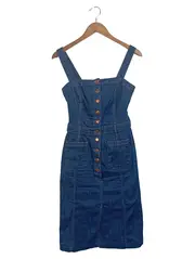 Vorschaubild 1 von Damen Jeanskleid Gr. 32 Blau Casual Midikleid Baumwolle