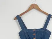 Vorschaubild 5 von Damen Jeanskleid Gr. 32 Blau Casual Midikleid Baumwolle