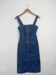 Vorschaubild 2 von Damen Jeanskleid Gr. 32 Blau Casual Midikleid Baumwolle