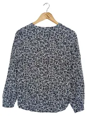 Vorschaubild 2 von Damen Bluse Gr. 36/S Blau Florales Muster Langarm Casual