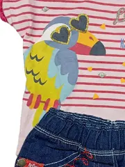 Vorschaubild 2 von Baby Set T-Shirt Shorts Gr. 68 Papagei Sommer Mädchen
