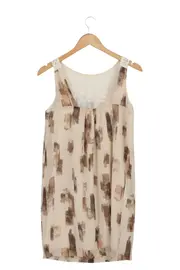 Vorschaubild 2 von Benetton Damen Freizeitkleid Gr. 38/M Beige Bohemian Sommerkleid Lochmuster