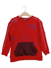 Vorschaubild 3 von Sweatshirt Jungen Rot Schriftzug Gr. 110 Baumwolle
