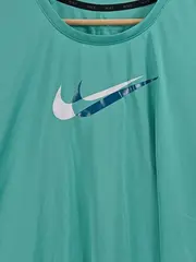 Vorschaubild 7 von Sport Shirt Damen Türkis Gr. M Kurzarm Logo-Print