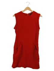 Vorschaubild 1 von Damen Kleid Rot Ärmellos Minikleid Gr. S 36 Viskose Freizeitkleid