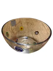 Vorschaubild 1 von Dekoschale Glas Transparent Blumenmuster Murano Stil