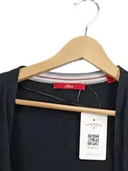 Vorschaubild 3 von Damen Strickjacke Schwarz Gr. 44 XXL Viskose Baumwolle Basic Cardigan