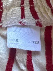 Vorschaubild 6 von Kinder Hose Gr. 128 Weiß Rot Gestreift Maritim Stoffhose Sommer Baumwollmix