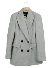 Vorschaubild 1 von Damen Blazer Kurzmantel Jacke Grau Meliert Gr. XS 34