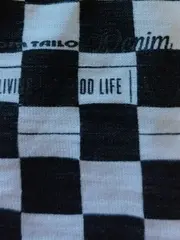 Vorschaubild 6 von Denim Herren T-Shirt Gr. L Karo Rosen Muster Weiß Grau
