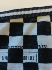 Vorschaubild 5 von Denim Herren T-Shirt Gr. L Karo Rosen Muster Weiß Grau