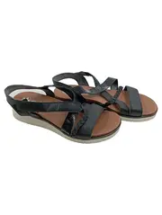 Vorschaubild 1 von Antistress Damen Sandalen Klettverschluss Leder Schwarz Gr. 39