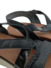 Vorschaubild 2 von Antistress Damen Sandalen Klettverschluss Leder Schwarz Gr. 39