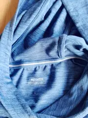 Vorschaubild 2 von Sports Performance Kapuzenpullover Damen Gr. L Blau Meliert