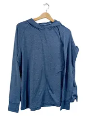 Vorschaubild 1 von Sports Performance Kapuzenpullover Damen Gr. L Blau Meliert
