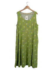 Vorschaubild 1 von Sommerkleid Damen XL Grün Blumenmuster Baumwolle Boho