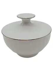 Vorschaubild 1 von Thomas Germany Zuckerdose mit Deckel Porzellan Weiß Silberrand Klassisch
