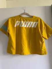 Vorschaubild 2 von Damen Sport Shirt Gelb Gr. 34/XS Kurzarm Logo-Print