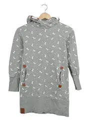 Vorschaubild 1 von Mädchen Hoodie Kleid Gr. 146/152 Grau Einhorn Muster Kapuze
