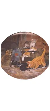 Vorschaubild 1 von Wandteller Abenteuer auf Samtpfoten Katze Porzellan 21cm