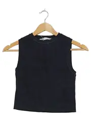 Vorschaubild 1 von Damen Pullunder Schwarz Gr. M Basic Baumwolle