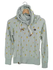 Vorschaubild 1 von Damen Hoodie Kapuzenpullover Zitronen Muster Mintgrün Gr. S