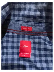 Vorschaubild 3 von Herren Freizeithemd Langarm kariert Blau Regular Fit Gr. L