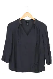 Vorschaubild 2 von H & M Bluse Damen 34/XS Schwarz Viskose Elegant Casual 3/4-Arm