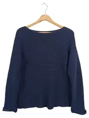 Vorschaubild 1 von Damen Pullover Gr. 38/M Blau Casual Basic Baumwolle
