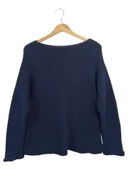 Vorschaubild 2 von Damen Pullover Gr. 38/M Blau Casual Basic Baumwolle