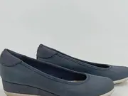 Vorschaubild 4 von Damen Ballerinas Keilabsatz Blau Gr. 36 Nubuk Leder Optik